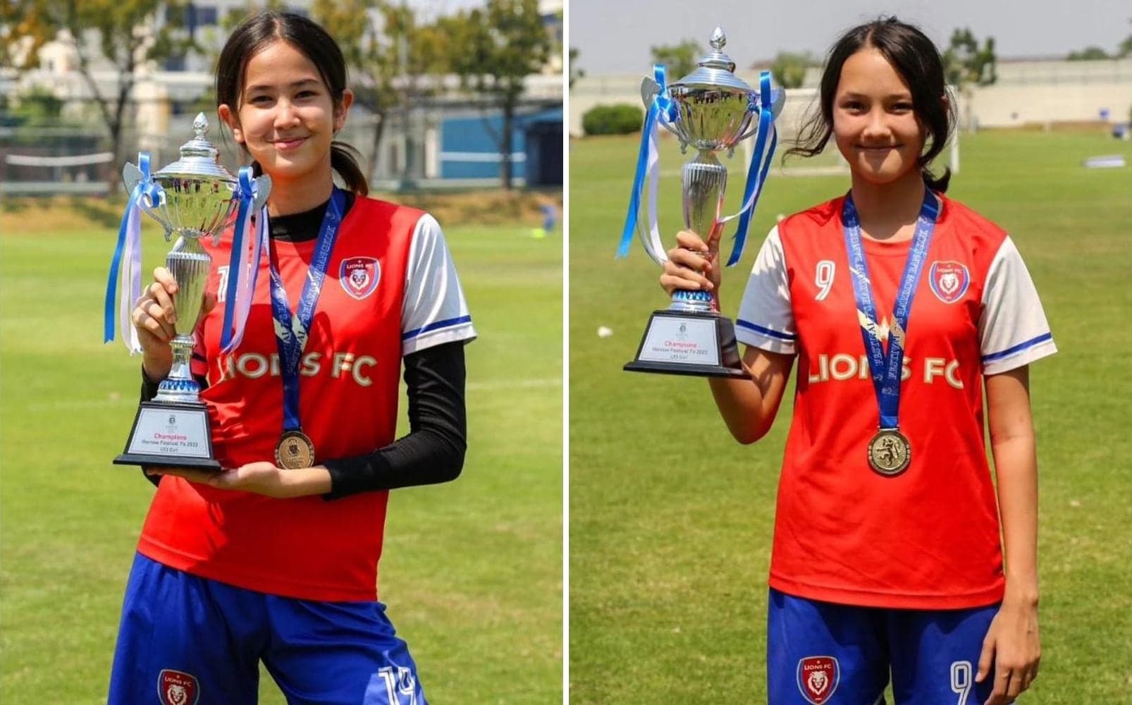 Phushisa and Vanessa, the club’s two captains, each with the Harrow Festival 7s cup and their medals