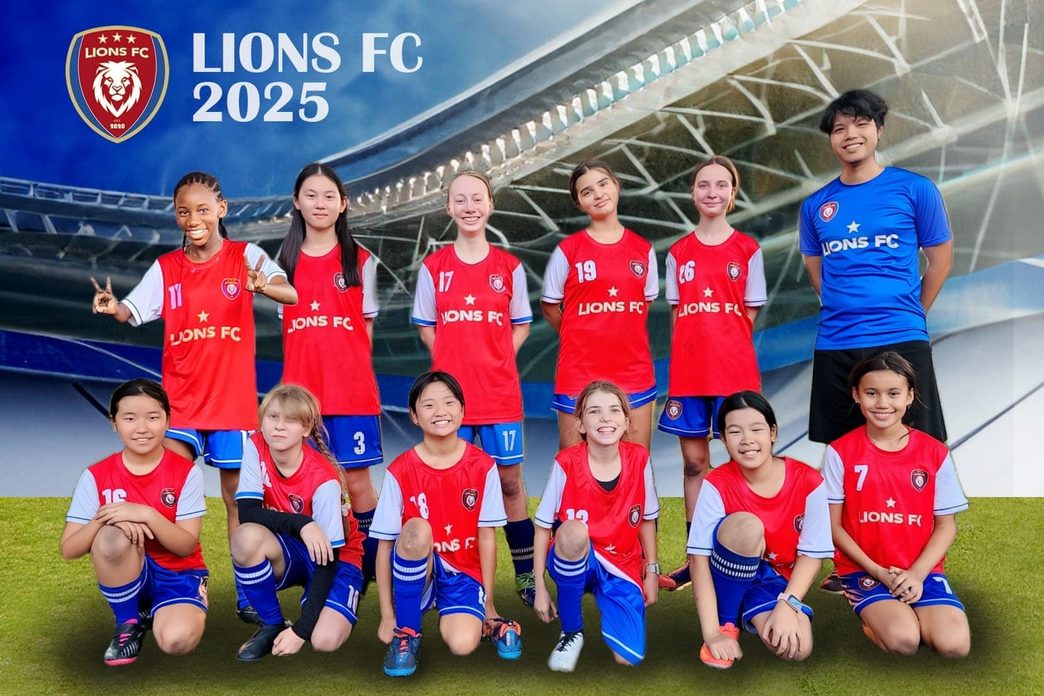 Состав Lions FC сезона 2025/26 с тренером, в клубной форме